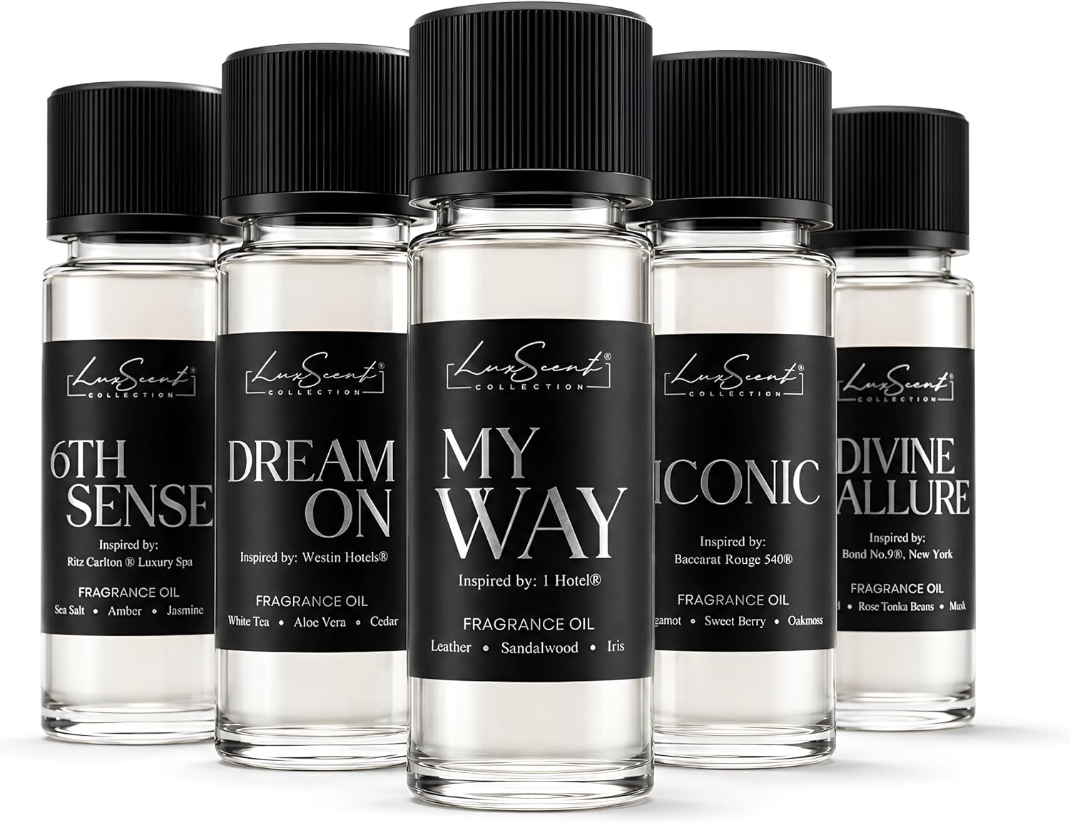 Hotel-Inspired Fragrance Oil Set for Diffusers, 5 Premium Scent Oils