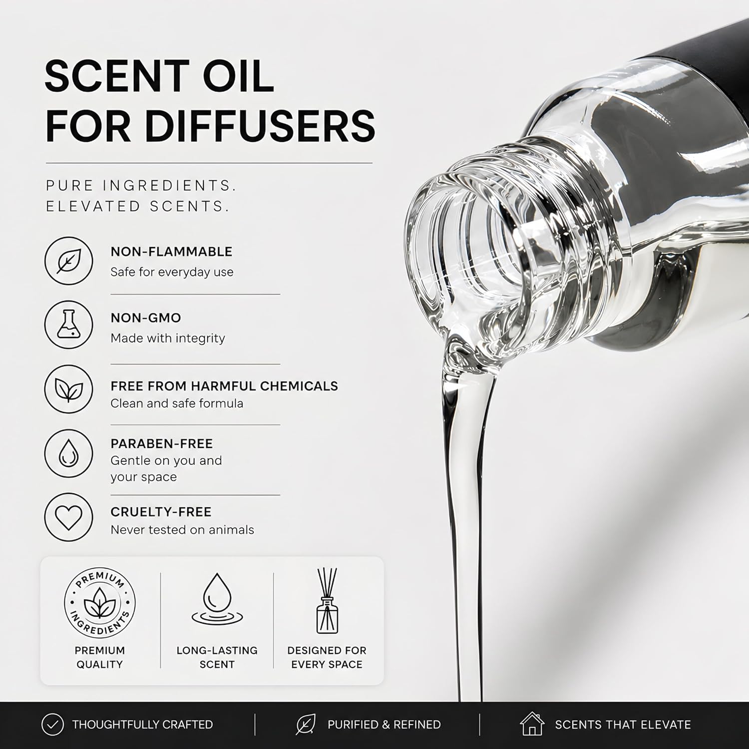 Hotel-Inspired Fragrance Oil Set for Diffusers, 5 Premium Scent Oils